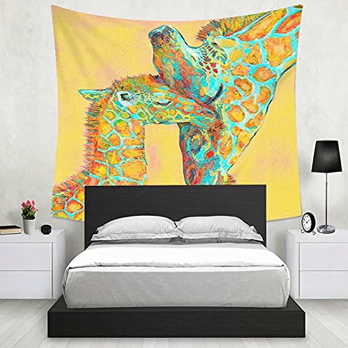 Tapiz de pared decorativo KnSam: tapices de jirafa en poliéster 150x130 cm 7