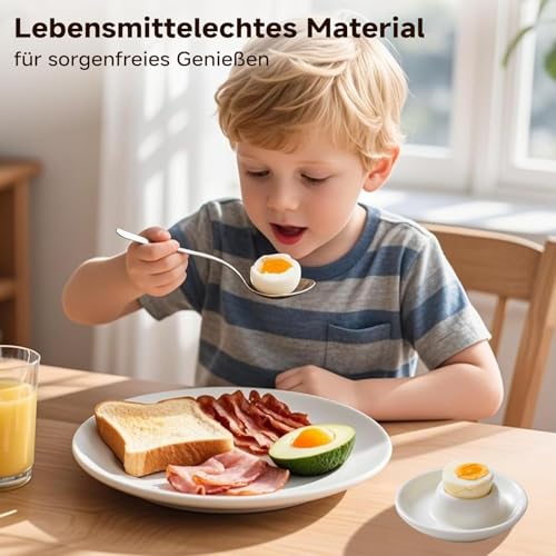 6er-Set Eierbecher aus Kunststoff – Mikrowellen- & spülmaschinenfest – Ideal für weiche und Harte Eier mit breitem Rand als praktischer Teller – Bild 6