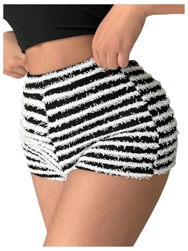 SOLY HUX Women's Striped Print High Waisted Fuzzy...