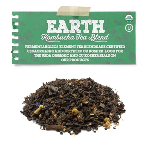 Fermentaholics - Element Kombucha Tea Blends | USDA Certified Organic Kombucha Tea Blend | Kosher Certified (Earth Blend)