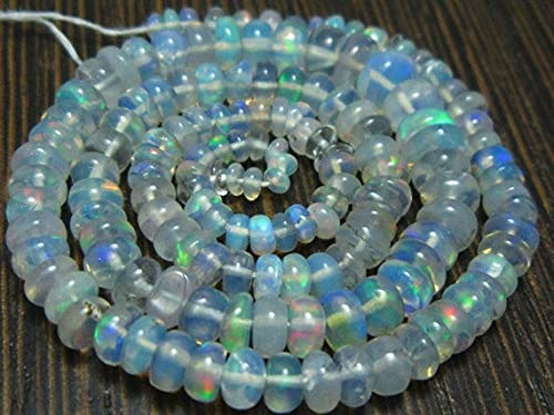 Opale éthiopienne perles rondelles grises AA 3-5mm pour fabrication bijoux DIY