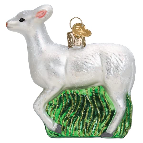 Old World Christmas Seneca White Deer Glass Blown Ornament for Christmas Tree