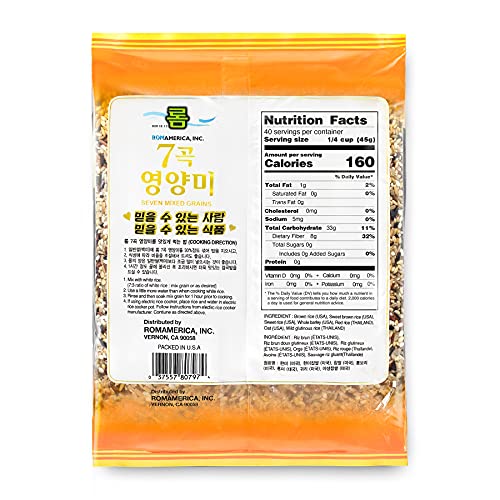 Rom America 7 Premium Healthy Mixed Grains Rice With Brown Rice, Wild Sweet Rice, Red Rice, Whole Barley, Oat, Brown And White Sweet Rice - 4 Pound (Pack Of 1) #TOP1