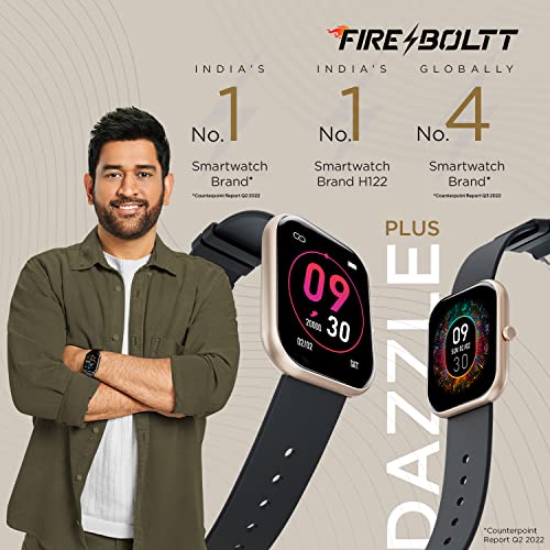 Image of Fire-Boltt Dazzle Plus 1.81 inch Smartwatch Full Touch Largest Borderless Display & 60 Sports Modes (Swimming) with IP68 Rating, Sp02 Tracking, Over 100 Cloud Based Watch Faces