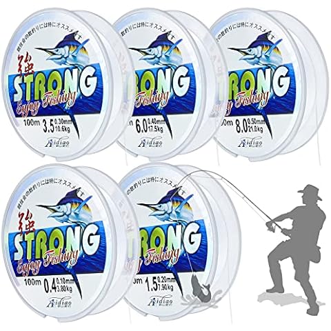 cersaty®5 Rolle Nylonschnur 100m Starke Monofile Angelschnur Durchmesser 0.1mm 0.2mm 0.3mm 0.4mm 0.5mm Cover