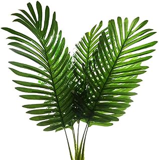 SLanC 5 Pack Palm Artificial Plants Leaves Decorations Faux Large Tropical Palm Leaves