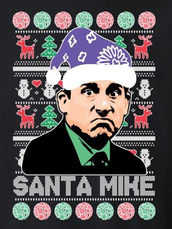 ALLNTRENDS Santa Mike Funny Office Christmas Sweater Ugly Christmas Crewneck Sweatshirt4