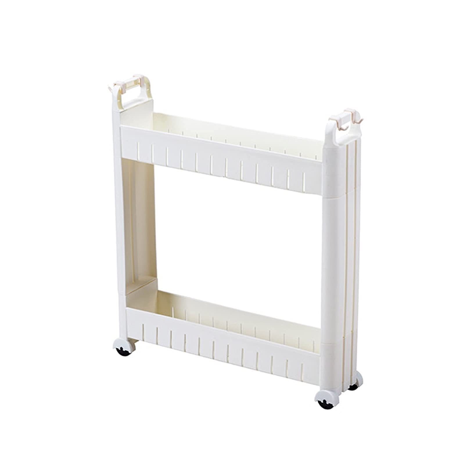 XYSQ Carrello da Cucina da 10cm, Scaffalatura Bianca, Carrello di Stoccaggio con Ruote per Cucina per Disabili Lavanderia da Bagno, con Manici, con Ganci Aggiuntivi, Nessuna Installazione A Vite