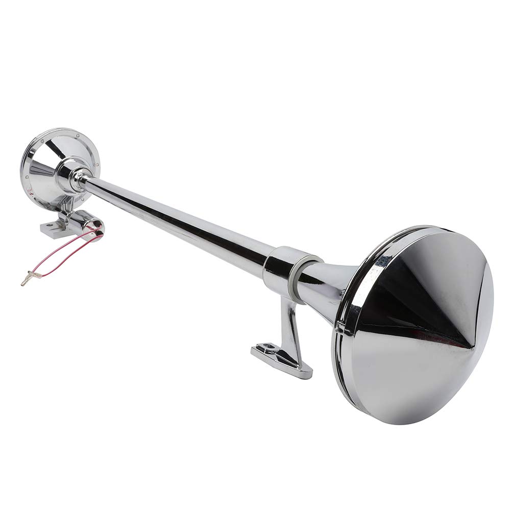 STAYTOP Single Trumpet Train Horn 150dB Air Horn for 12V Vehicles Lorrys Trains Boats Vans Trucks Ships Silver