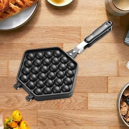 Baoblaze Bubble-Waffeleisen-Pfanne, Eier-Waffeleisen, Backplatte, Eier-Bubble-Puff-Eisen, für Gewerbe, Restaurant, Frühstücks-Konditorei-Geschenk – Bild 4