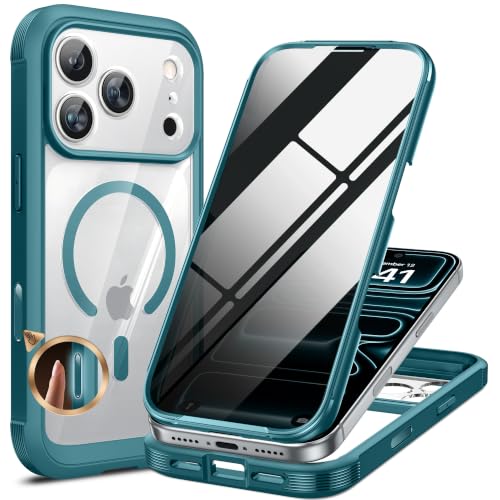 Miracase for iPhone 18 Pro Max Case with Privacy Screen Protector, Green