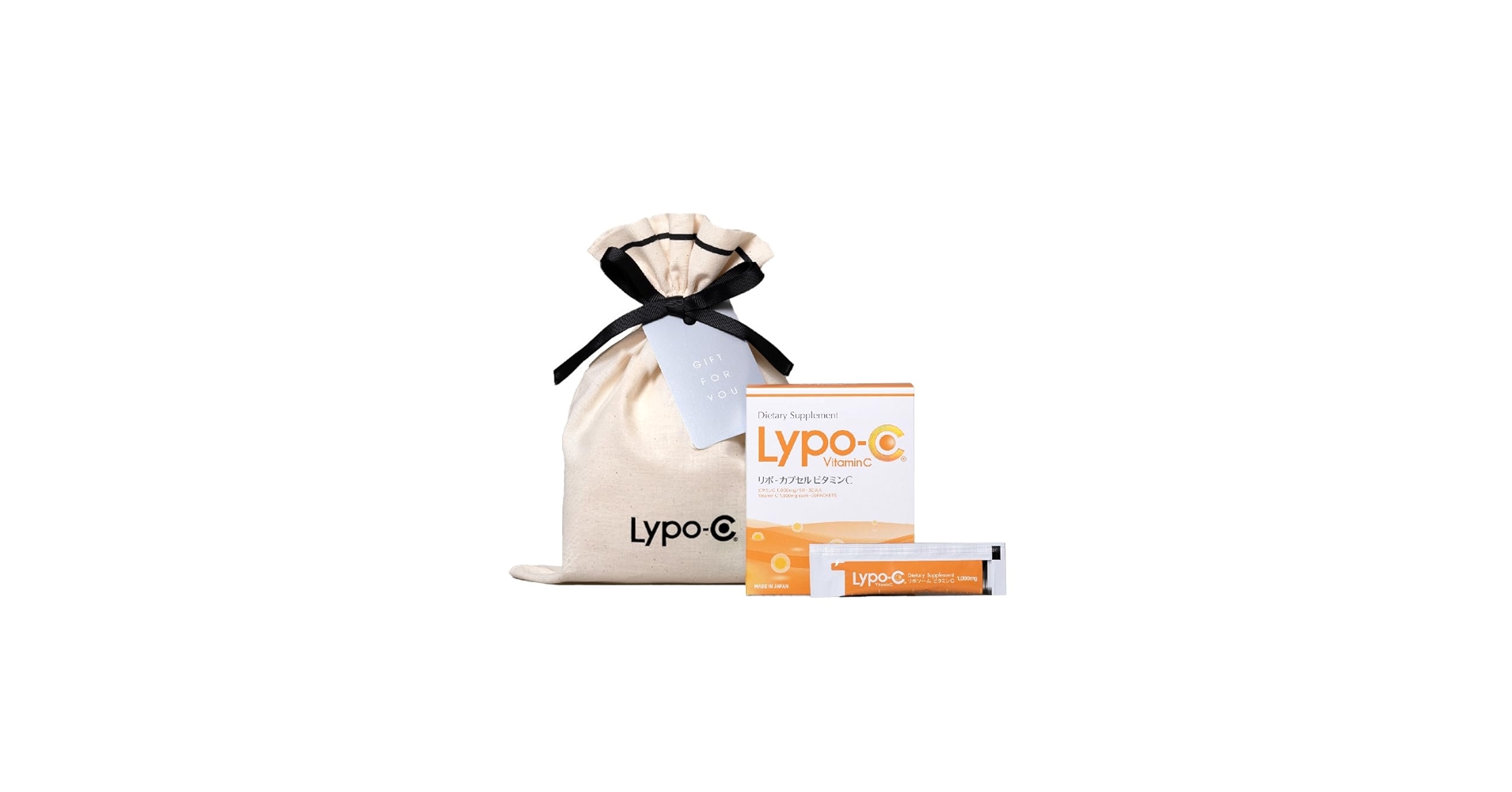 リポC 60包 選べるギフトカード付】Lypo-C Vitamin C(11包入)+コットン巾着
