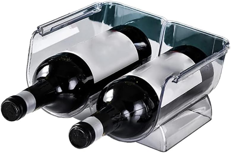 Miniatura 6 de Soporte apilable para botellas de agua de vino, estante de plástico apilable para botellas de vino, estantes de almacenamiento para gabinete de