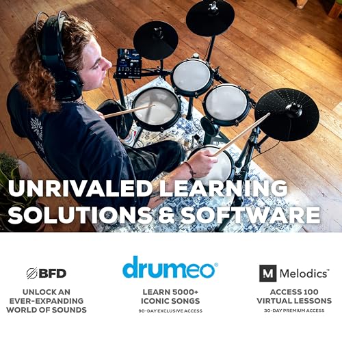 image for Alesis Nitro Max Kit Electric Drum Set with Quiet Mesh Pads, 10