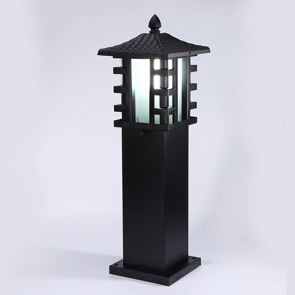 60 cm Kreatywna zabytkowa czarna latarnia ogrodowa aluminiowa szklana zewnętrzna wodoodporna ogrodowa lampa gruntowa rustykalna dekoracja krajobrazu,
