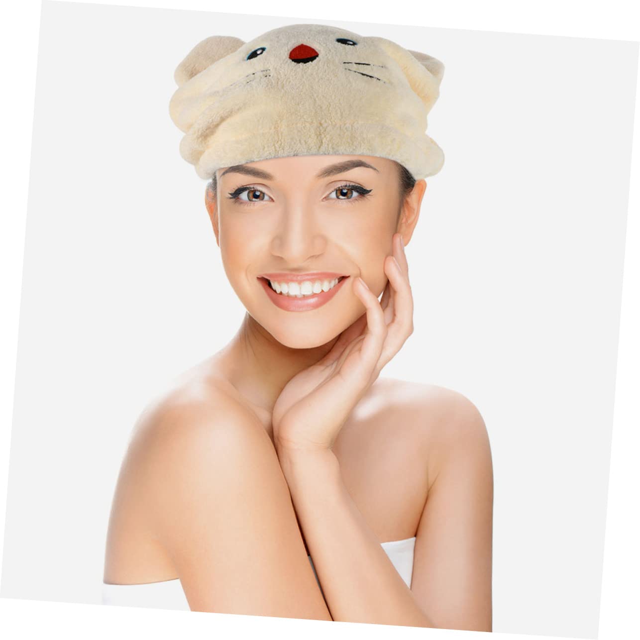 Healeved Comfortable Cartoon Head Towel Wrap Super Absorbent Hair Drying Cap for Soft Fleece Material Fashionable Shower Towel for Quick Drying Wet Hair for Bath Use