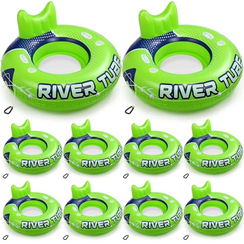 Glimin 53" Adult Heavy Duty River Tube Float Holds 300lb, Green, 10 Pcs