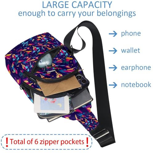 Mochila cruzada en el pecho unisex con diseño multicolor ligero 6