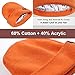 Satin Lined Winter Beanie Hats for Women Unisex Cotton Knitted Cuffed Knit Hat with Silky Lining Slouchy Skull Cap Orange