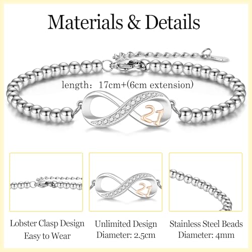 JONAKO 21st Birthday Gifts for Her,Daughter 21st Birthday Gifts for Girl, Bead Bracelets Presents for Sister, Niece, Granddaughter - Image 5