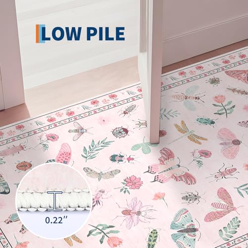 GarveeHome Insect Rug Washable Low Pile Flower Bordered Carpet Whimsical by GarveeHome - Used condition - Image 6