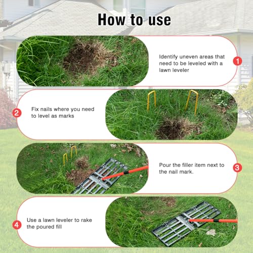image for Zenhosit Lawn Leveling Rake - Lawn Leveler with 78