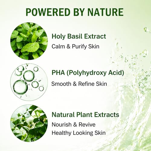 Generic Holy Basil Bubble Deep Mask with Soothing Complex - Purifying & Gentle Oxygenating Clay Mask for Pores, Hydrating Formula for Sensitive Skin (90g / 3.17 oz) (Green)