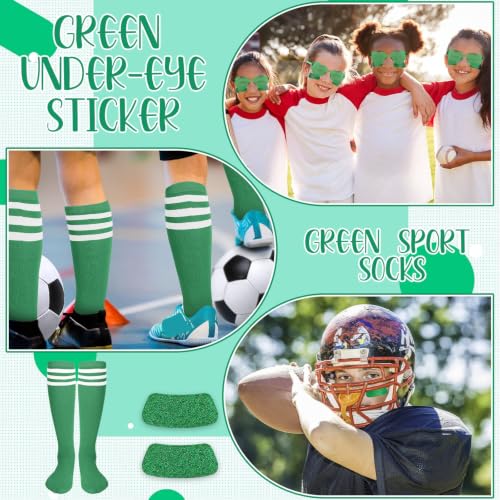 Image of Panitay 2 /12 /16 /24 Pairs Softball Soccer Socks Glitter Eye Black Stickers Team Spirit Accessories for Youth Women Sport Wear
