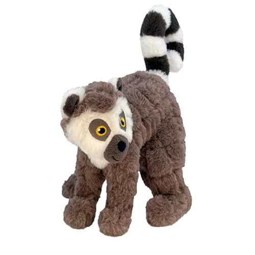 KONG Brinquedo de pelúcia para cães Scampers Wildlife com Squeaker de tom baixo (Lemur)