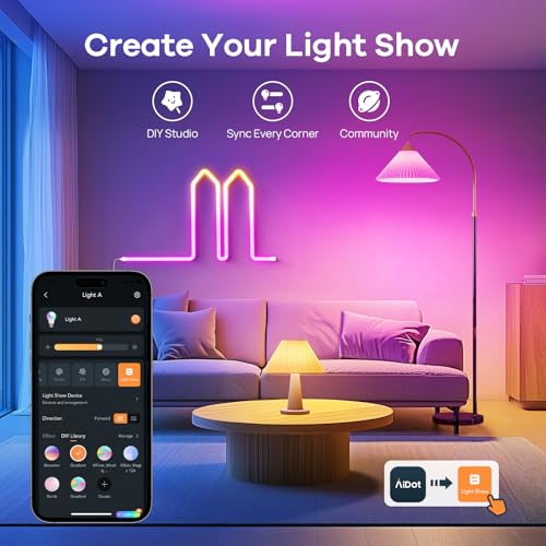 orein matter smart light bulb smart light bulbs work with apple home alexa google home smartthings a19 color changing light bulbs 24ghz wifi 800 lumens equivalent 60w 4pack