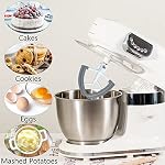 Batteur à bord flexible pour mélangeur KitchenAid, batteur plat à tête inclinable de 4,5 à 5 quarts avec bords en silicone flexibles pour racler le bol, Gris