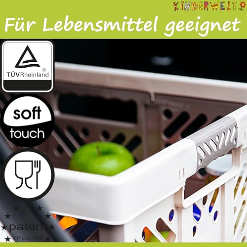 KiNDERWELT 45 Liter stabile Faltbox Klappbox Kunststoff bis 50 kg Gummi Handgriffe