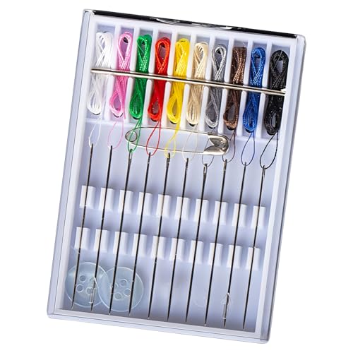 Kit de coser de viaje - Organizador de agujas previas a las agujas de 10 colores, esencial para coser | Kit práctico de cables para reparaciones de emergencia, en movimiento y diariamente