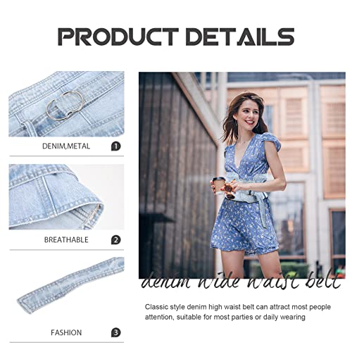 SUPVOX Women's Denim Corset Waist Belt Wide Cinch Belt for Comfortable Breathable for Daily Wear Parties Fits Waist Stylish Fashion Accessory3
