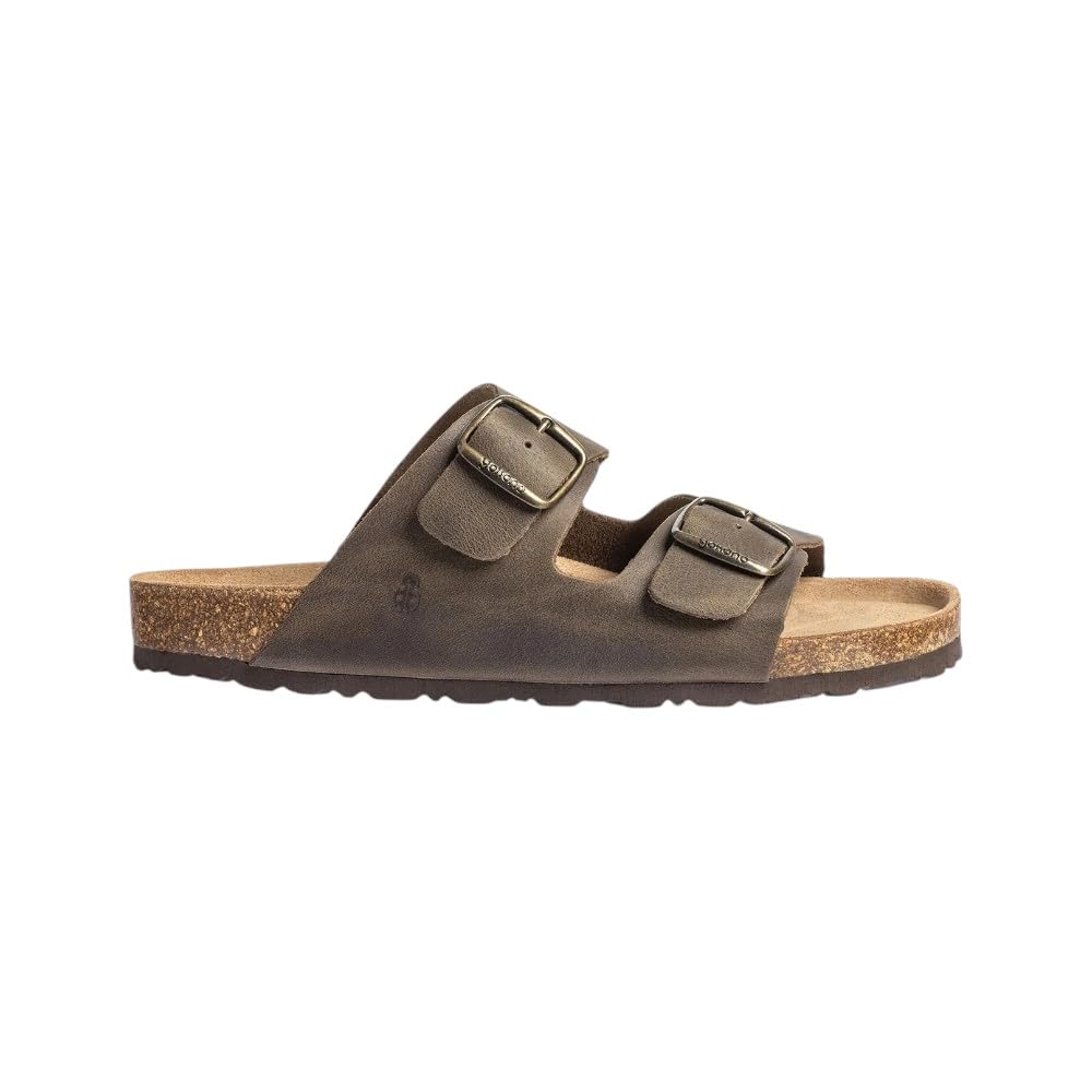 YOKONO - YOKONO Sandalias de Hombre MACAM-150 de Piel con Doble Hebilla - Color Sprinter Taupe - CUERO