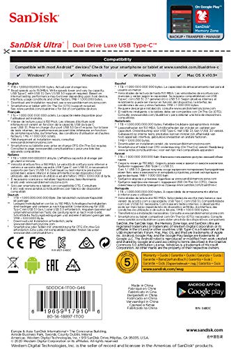Ultra Dual Drive Luxe USB Type-C and Type-A 1TB, up to 150MB/s, USB 3.1 Gen 1, All Metal, 2-in-1 Device - Chiavetta USB - Immagine 7