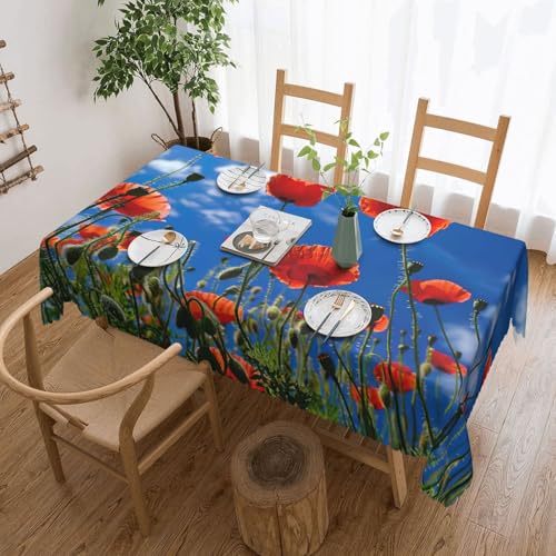 Nappe coquelicots imperméable pour protéger la table des taches de sauce