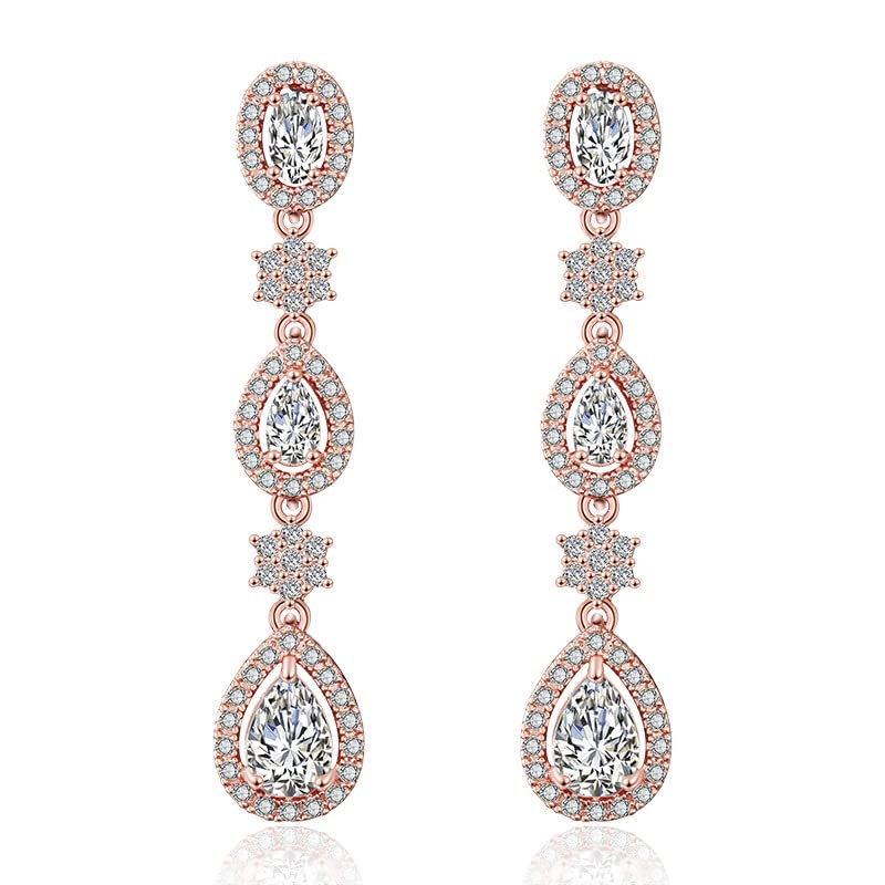 Pendentif moissanite or 14K anti-ternissement en longue goutte de cristal naturel