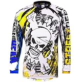 Broken Head MX Jersey Street Rebel Blau-Gelb - Langarm Funktions-Shirt Für Moto-Cross, BMX, Mountain Bike, Offroad - S