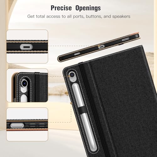 Image of MoKo Case for Samsug Galaxy Tab S10 Lite / S10 FE / S9 FE / S9 10.9 /11 Inch | Built-in S Pen Holder Case for Samsung Tablet (2025 /2023), PU Leather, Hand Strap & Front Pocket, Black & Brown