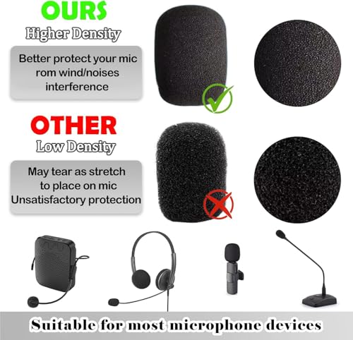 Image of 10Pcs Microphone Mini Covers Foam, Lapel Headset Microphone Windscreen Sponge Foam Microphone Windscreen for Variety of Headset Microphone Noise Reduction