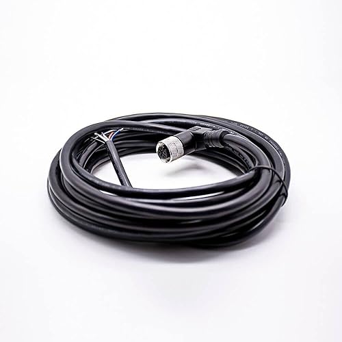 Miniatura 44 de Elecbee Conector M12 A-Code Cable sobremoldeado de ángulo recto de cabeza hembra única (cable de 5 pines de 6.6 ft/6.6 pies) Cable de 5 pines 2M/6.6