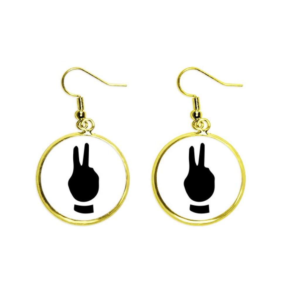 Pendientes dorados de silueta y diseño de dos gestos para mujer 2