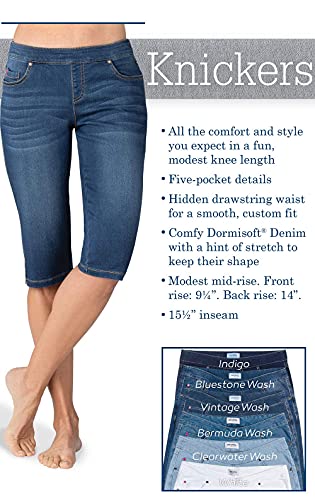 Image of PajamaJeans Bermuda Shorts for Women - Stretch Denim Capri Jeggings