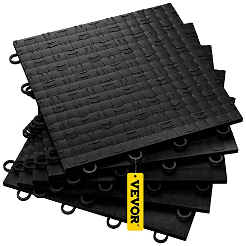 VEVOR Garage Tiles Interlocking, 12'' x 12'', 50 pcs, Black Garage