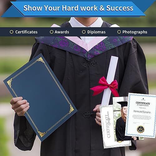 image for COIDEA 25 Packs Certificate Holders, Navy Blue Certificate Covers, Dip