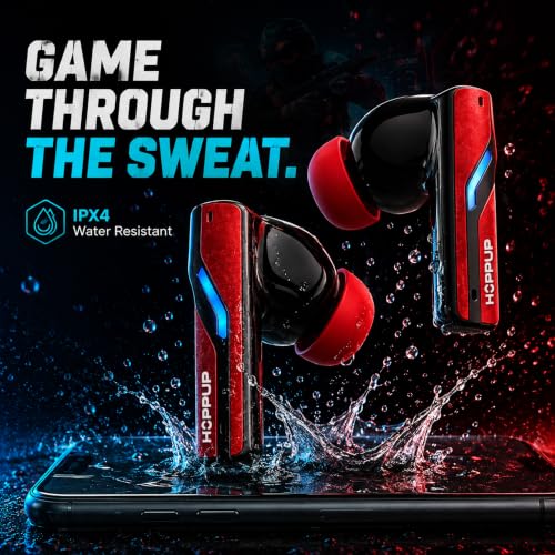 Image of HOPPUP Stryke S1 Gaming Earbuds, 35ms Low Latency, Bluetooth v6.0, 13mm Drivers, 60H Playtime, RGB LED, Type-C Fast Charging, TWS Wireless Earphones with Mic