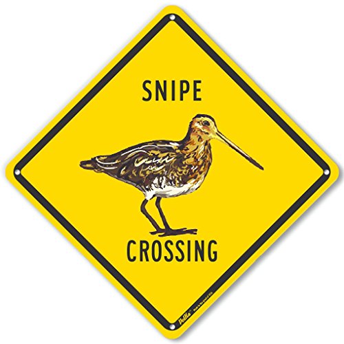 Panneau Snipe Crossing jaune plastique 25,4 cm pour signaler visiblement les zones humides