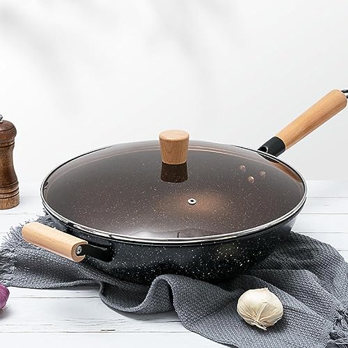 Wok antiadherente con recubrimiento de granito 13.4 in miniatura 4