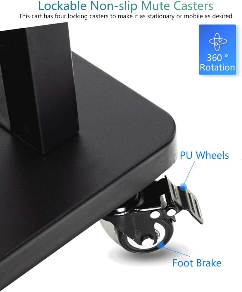 Soporte móvil para TV con ruedas, negro miniatura 6